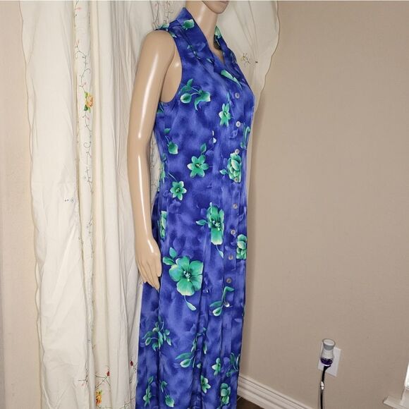 VTG Miss Dorby Blue and green  Hawaiian casual Dress. - Picture 11 of 14